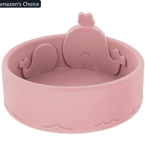 Nuby Animal Friend Silicone Round Bowl - Toddler Bowl - 6+ Months - Pink Whale Bowl