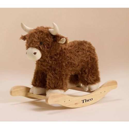 Highland Cow Critter Plush Nursery Rocker