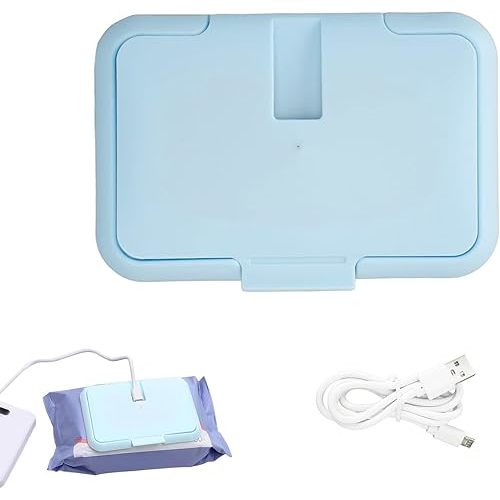 Baby Wipe Warmer, Constant Temperature Evenly Heating Portable USB Wet Wipe Heater for Babies Portable Wipe Warmer (Blue)
