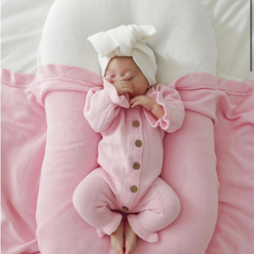 Feggari Ruffle Onesie in Petal Pink – Sweet June