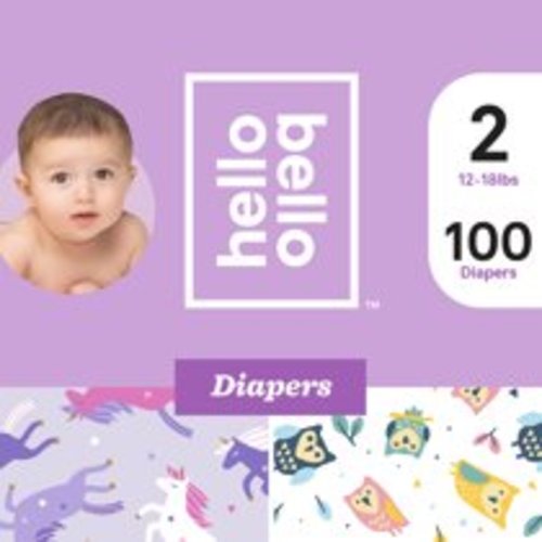 Hello Bello Diapers Club Box - Unicorn Pants & Hootie Booties - Size 2 (100ct)