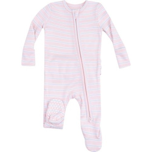 Multistripe Long Sleeve Rib Footie