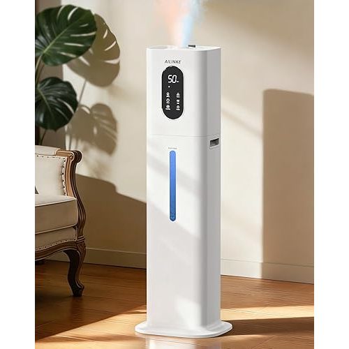 Humidifiers for Bedroom 500 sq ft, 2.1Gal/8L Warm & Cool Mist Humidifier Large Room with Essential Oil Diffuser, Large Room Humidifiers for Home Baby Nursery Office Plants, White