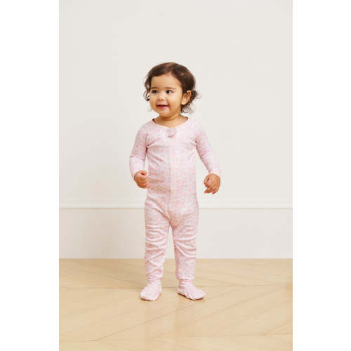 LAKE | Baby | Pima Cotton Pajamas | English Rose Garden Floral Baby Sleeper | 3-6 M