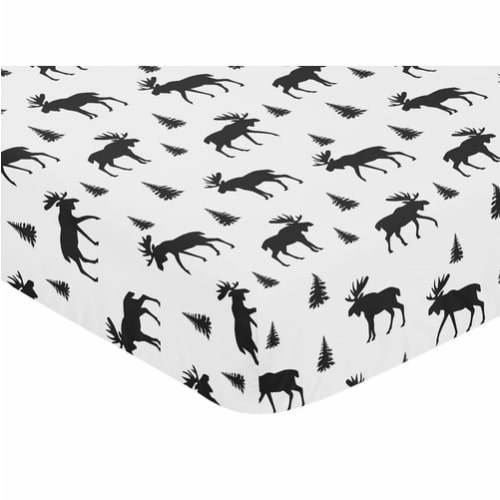 Rustic Patch Collection Crib Sheet - Moose Print