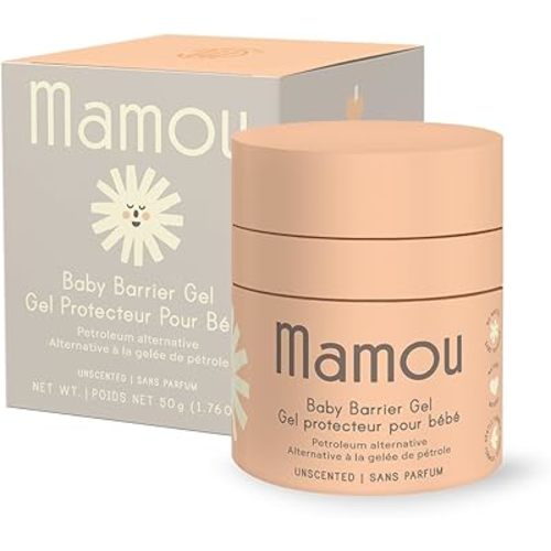 Mamou Gel barrière pour peaux sensibles, baume hydratant bio à base de plantes, gel hydratant pour bébé et barrière protectrice pour la peau contre les érythème fessiers, anti-démangeaisons doux pour les zones délicates, non parfumé, 50 g