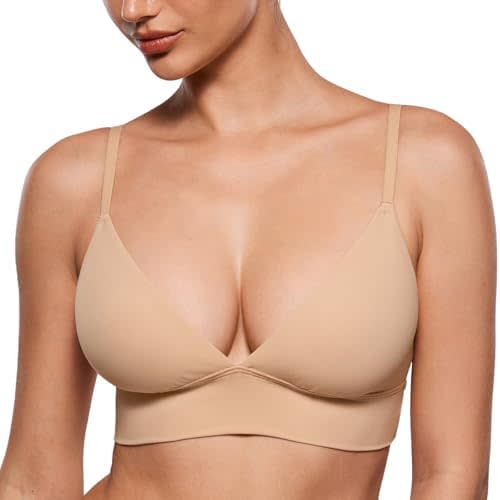 INLYRIC Women's Inbarely Outwear Longline Triangle Bralette Plunge Unlined No Underwire Yoga Sports Bra Crop Tank Top