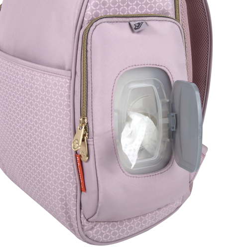 Fisher-Price 15"L 3 Piece Fastfinder Gemma Fashion Diaper Bag Backpack with Matching Changing Pad, Insulated Bottle Pocket and Baby Wipes Dispenser for Newborns, Infants and Toddlers in Pink