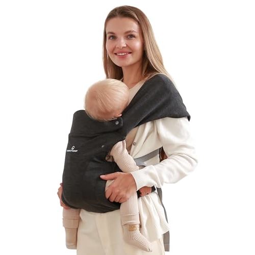 TSRETE Baby Carrier Newborn to Toddler - Ergonomic and Cozy Infant Carrier With Lumbar Support for 7-25lbs, Easy Adjustable, Face-in and Face-Out Positions Baby Sling
