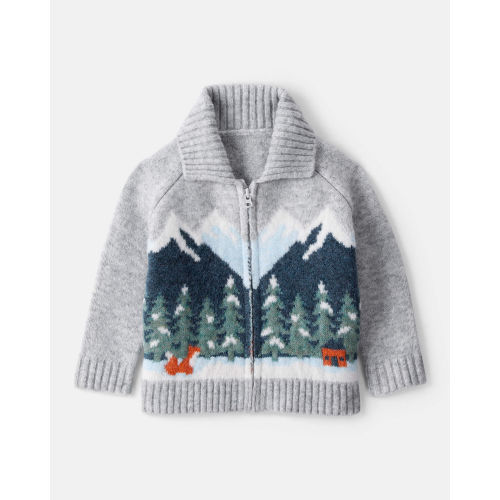 Baby Boy Mountain Print Long-Sleeve Sweater - Grey - OshKosh B'gosh | Carter's