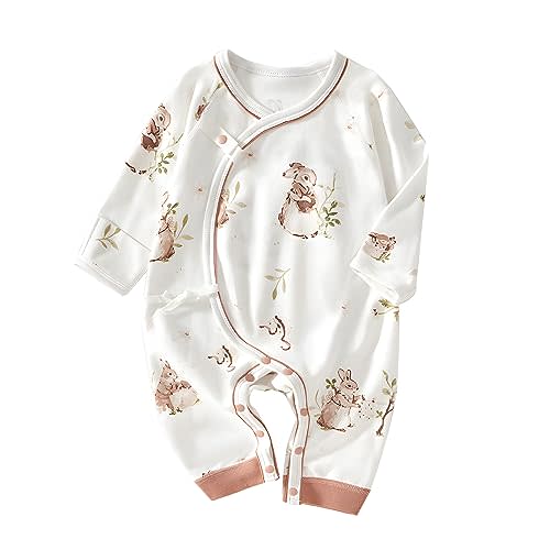 Cherie Kids 100% Organic Cotton Soft 0-6 Months Unisex Footless Newborn Baby Sleepers Pajamas Romper Boys Girls Long Sleeve