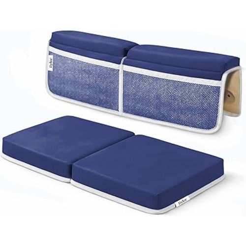 Rylor Premium Baby Bath Kneeler Mat & Elbow Rest Pad Set – Comfortable Bath Kneeler and Elbow Kneeling Rest Pad for Parents, Extra Long 26'', 2.4'' Thick, Non-Slip Support for Easy Bath Time (Blue)