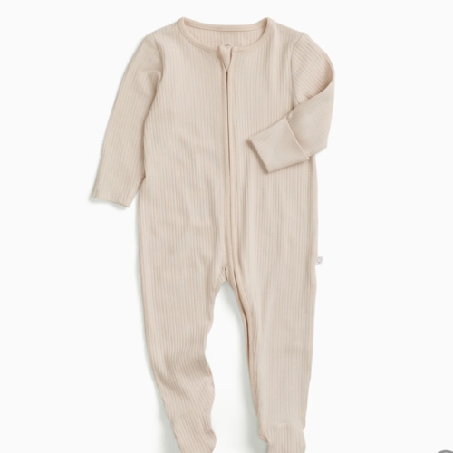 Ribbed Clever Zip Footed Baby Pajamas