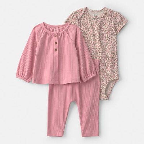 Baby Girl Carter's 3-Piece Long Sleeve Top, Bodysuit & Legging Set
