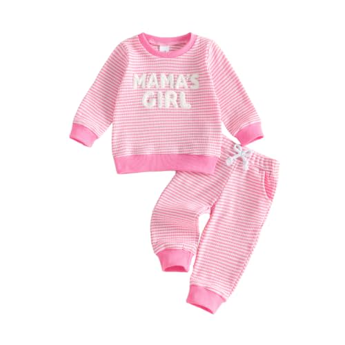 Baby Girl Outfits Toddler Fall Clothes Mamas Girl Sweatshirt Tops Pants | Waffled Baby Winter Sweatsuit Set 0 6 12 18 24 Months 3T Girls Clothes