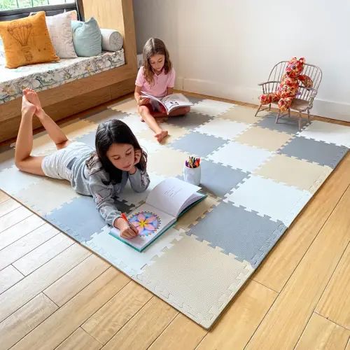 MioTetto Baby Play Mat, Soft Foam Floor Tiles for Kids. Adjustable Interlocking Foam Tiles, Fits with 74x74 Playpen Baby mat for Crawling & Development, Safe & Non-Toxic Playmat for Babies 6-12 Months