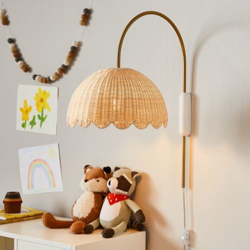 Rattan Bubble Sconce (13")