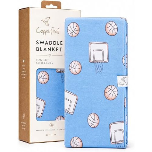 Copper Pearl Swaddle Blankets for Newborns | Soft Stretchy Receiving Blankets for Boys and Girls | Large 46 x 46 Inch Baby Blankets | Lightweight and Breathable Swaddles | Dunk