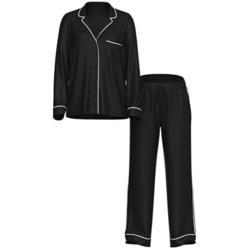 Victoria's Secret Satin Pajama Set, Long Sleeve Button Down Shirt & Pants, Sleepwear for Women (XS-XXL)