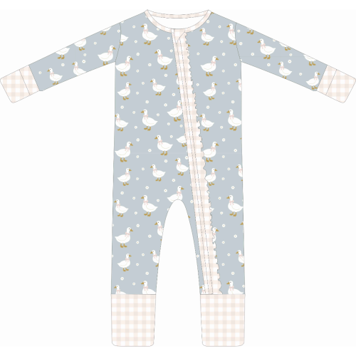 Little Floral Goose & Gingham Bamboo Sleeper
