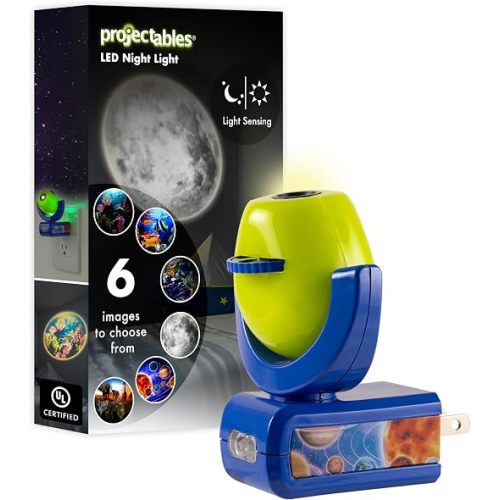 Projectables Pixar Cars LED Kids Night Light, Plug-In, Projector, Dusk-to-Dawn, Lightning McQueen, Galaxy Light, Hallway, Bedroom, Nursery, Playroom, Gaming Room, 11742