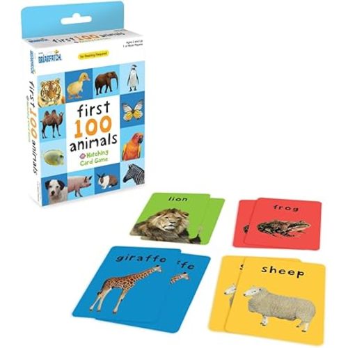 Briarpatch, First 100 Animals Matching Card Game, Based On Board Books by Roger Priddy, Preschool Learning for Kids