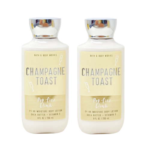 Bath and Body Works Champagne Toast Pop Fizz Clink 24 Hour Moisture Body Lotion Bundle - Pack of 2