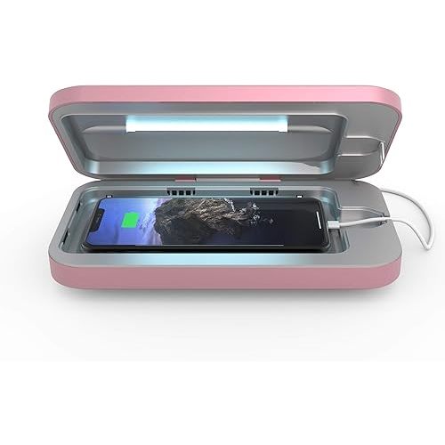 PhoneSoap 3 UV Cell Phone Sanitizer and Dual Universal Cell Phone Charger | Patented and Clinically Proven UV Light Sanitizer | Cleans and Charges All Phones - Orchid