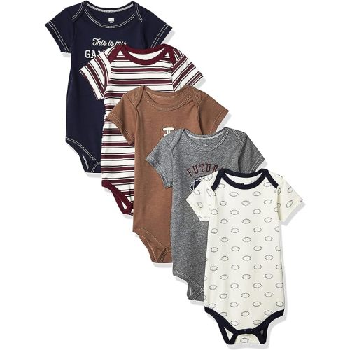Hudson Baby Unisex Baby Cotton Bodysuits 5-pack
