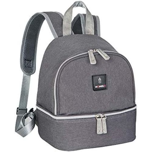 Breast Pump Bag Backpack - Cooler and Moistureproof Bag Double Layer for Mother Baby Bottle Breast Milk Pump Outdoor Working Backpack (Grey)