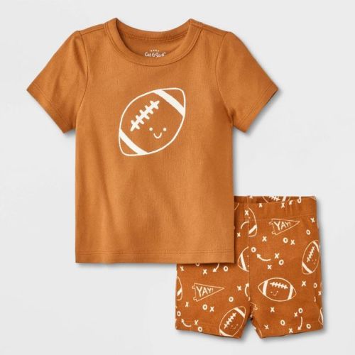 Baby Tiny Tailgator T-Shirt & Bloomer Set - Cat & Jack™ Brown