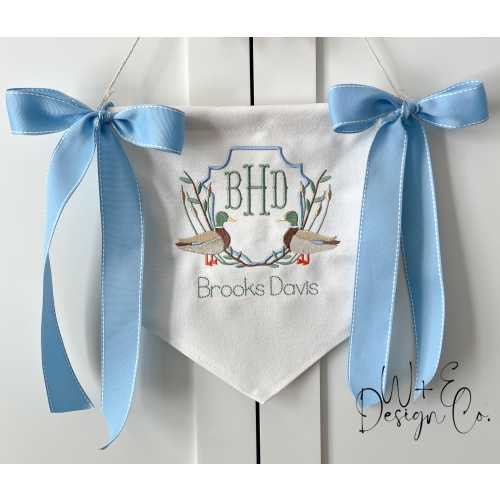 Personalized Duck Baby Banner, Newborn Custom Hospital Banner, Mallard Duck Welcome Door Sign, Gift for Baby, Baby Announcement,