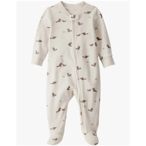 little planet by carter's Neutral Sleep and Play made with Organic Cotton, Beavers, 6M