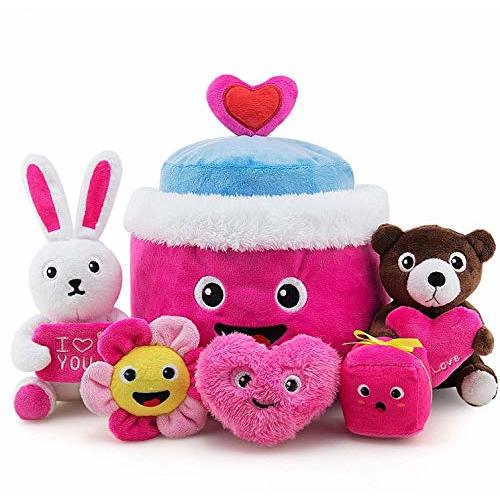 Baby Stuffed Animal, Baby Crinkle Heart Cute Love Bear Girl Toys Playset Gift Idea Party Decoration Toy for Ages 3 Months and up