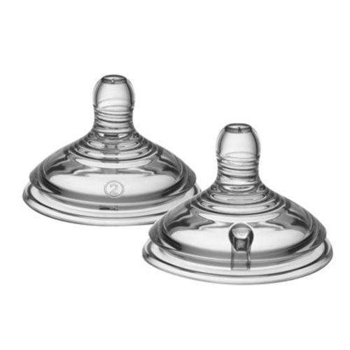 Tommee Tippee Natural Start Baby Bottle Nipples, Extra Slow Flow, 0+ Months, Breast-Like for a Natural Latch, Anti-colic Valve, Soft Silicone, Pack of 2
