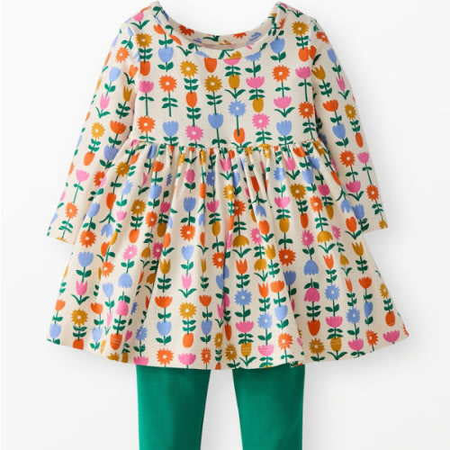 Baby Long Sleeve Skater Dress & Leggings Set