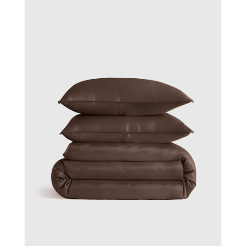 100% Organic Bamboo Viscose Duvet Cover Set | Quince in Espresso
