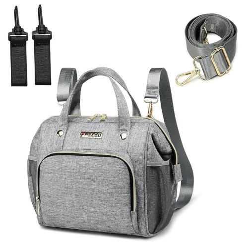 Small Diaper Bag Backpack, Toddler Diaper Bags Waterproof Multi-Function Newborn Baby Stylish Mini Tote Maternity Bags Travel Backpacks with Insulated Pockets (Gray)