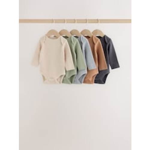 0-3 mos - Neutral Long Sleeve Bodysuits 5 Pack from Next USA