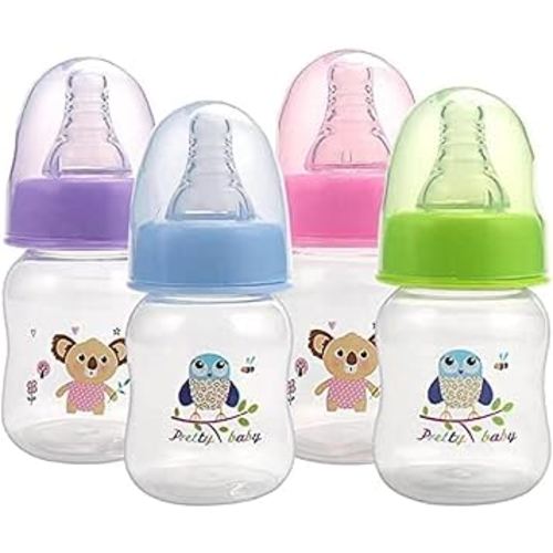 Pretty Baby 2oz (60ml) 4-Pack Anti-Colic Baby Bottles for Newborns, BPA-Free, Breastfeeding Transition, Vented for Gas & Colic Relief Ideal for Baby Registry