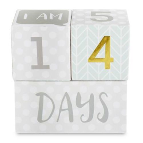 Baby Aspen My First Milestone Blocks in White/Grey - WHITE/GREY - ONE SIZE