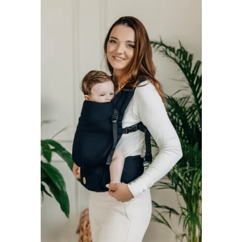 My First Baby Carrier - LennyLight, Standard Size, herringbone weave 100% cotton - LITTLE HERRINGBONE EBONY BLACK