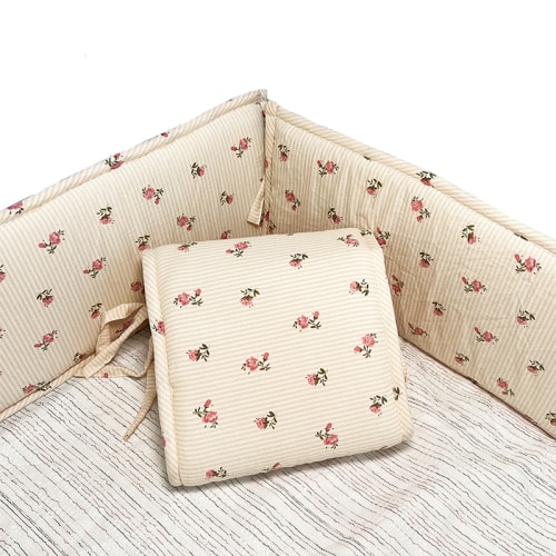 52x27 Inches Air Circulation Breathable 20mm Thick with Straps for Crib - Retro Flower