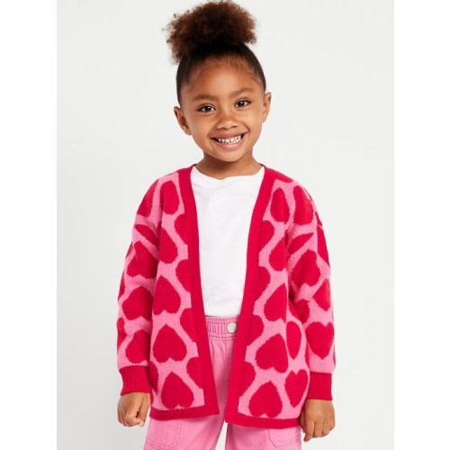 SoSoft Printed Open-Front Tunic Sweater for Toddler Girls