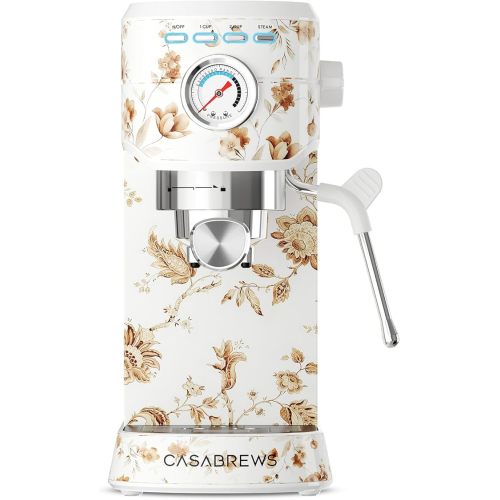 CASABREWS CM5418 Espresso Machine 20 Bar, Compact Espresso Maker with Steam Milk Frother, Stainless Steel Coffee Machine with 34oz Removable Water Tank for Cappuccino, Latte Machine, Blooming Ivory