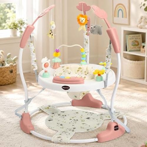 TODEFULL Baby Activity Center, 3-in-1 Baby Jumper Activity Play Center | 5 Detachable Interactive Toys, Music & Sounds, 360° Rotary Seat, 3 Heights, Infant Stationary Activity Center for Baby, Gift