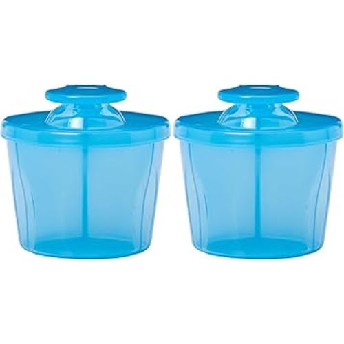 Dr. Brown's Baby Formula Dispenser with Snap-On Lid for On-the-Go Feedings,Milk Powder Dispenser for Traveling with Infant,Blue (Pack of 2)