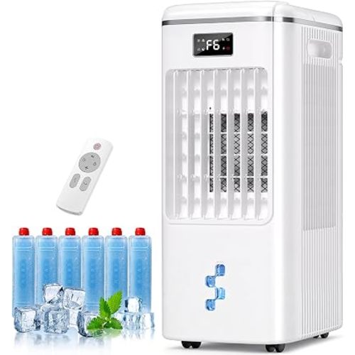 Windowless Portable Air Conditioners Fan, Swamp Cooler 3 Modes & 3 Speeds, 16FT Remote,12H Timer for Smart Auto-off, No Hose Needed,2-Gal Tank for 20H Cooling 36db Evaporative Air Cooler