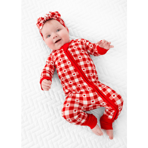 Plaid Hearts Bamboo Sleeper – Little Crowns & Capes
