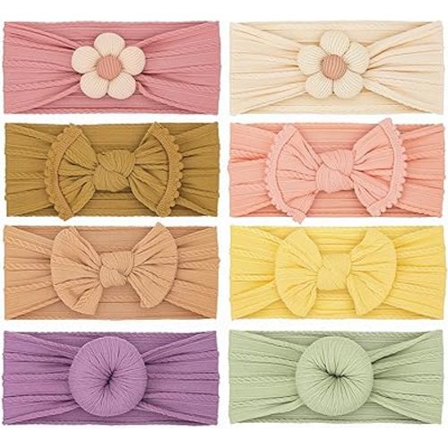 Baby Girls Headbands with Bows Soft Elastics Head Wrap Hair Accessories for Newborn Infant Toddler Kids